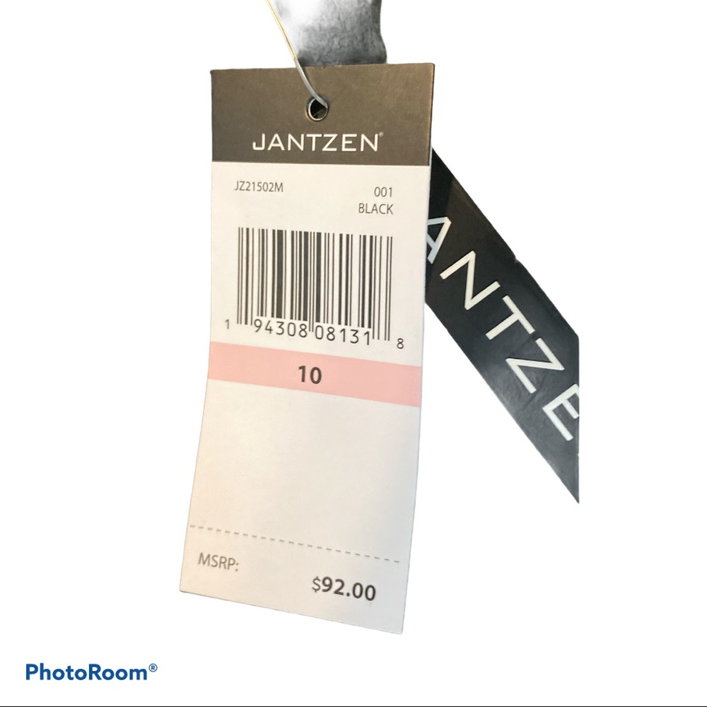 NEW JANTZEN Black One Piece Swimsuit Size 10 - Picture 5 of 5